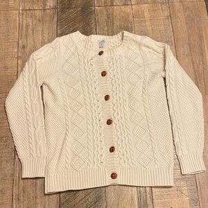 L.L. Bean Cream Cable Knit Cardigan